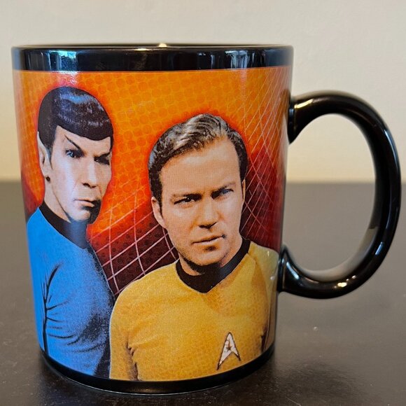 Vintage STAR TREK Captain Kirk & Spock WARP SPEED Mug ~ William Shatner ~ Nimoy - Picture 3 of 10